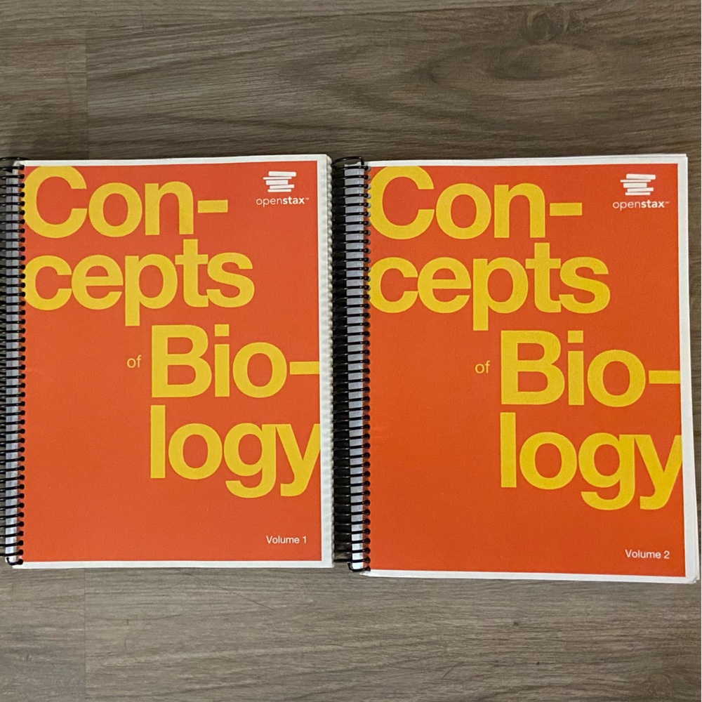 Openstax Concepts of Biology spiral bound volume 1 & 2